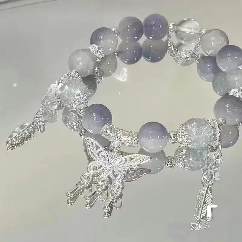 Exquisite Natural Stone Butterfly Flower Bracelet