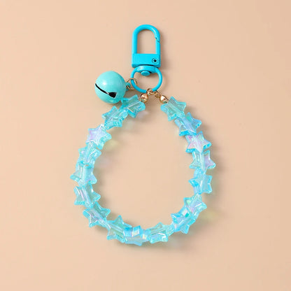 Cute Colorful Beaded Bracelet Key Chain Crystal Key Ring