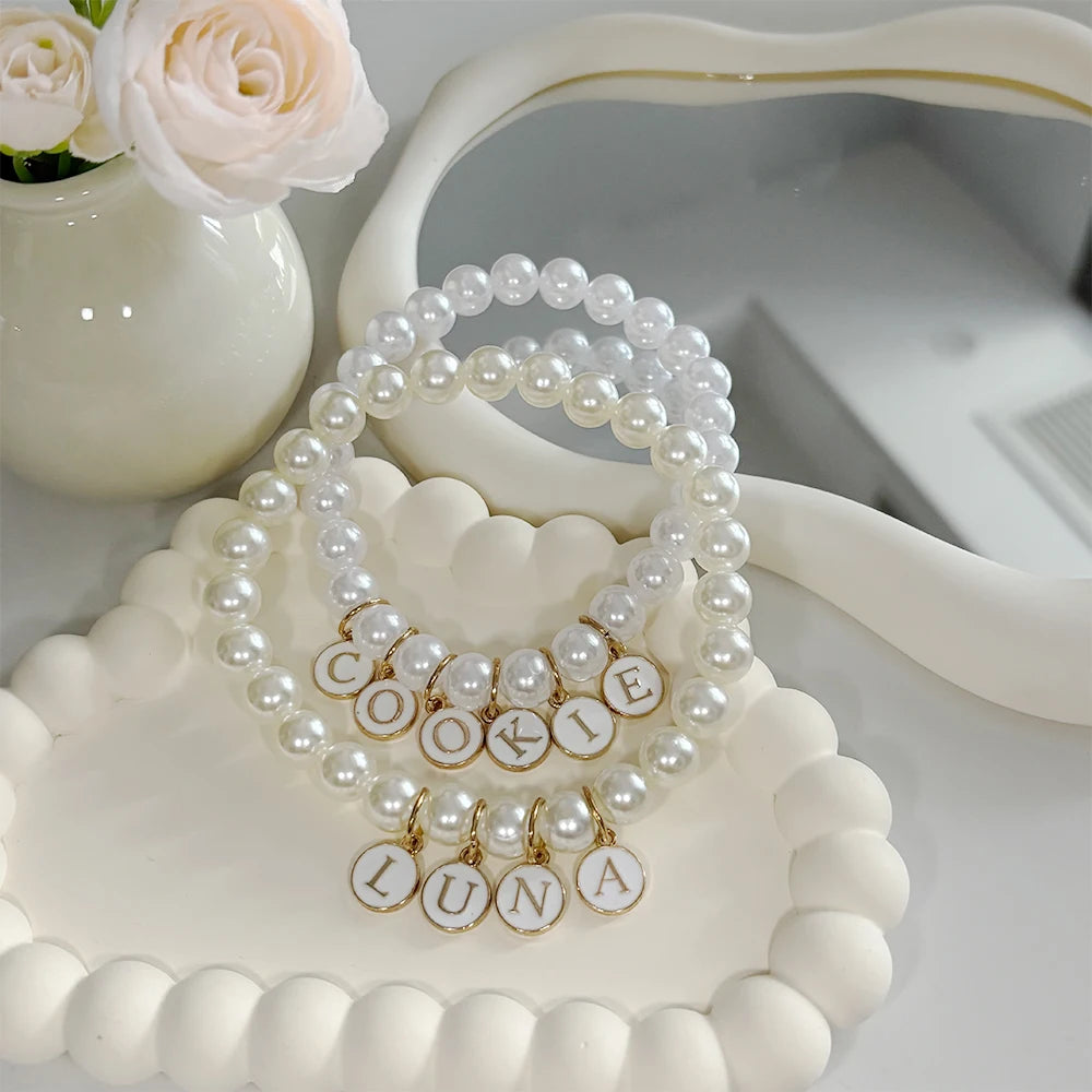 Personalized Elegant Pearl Pet Necklace Collar