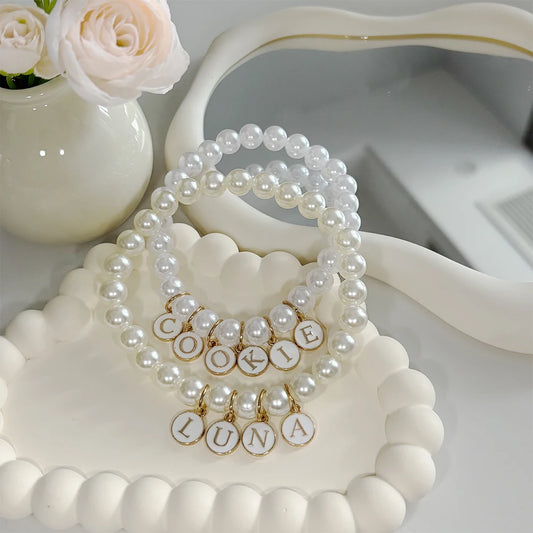 Personalized Elegant Pearl Pet Necklace Collar