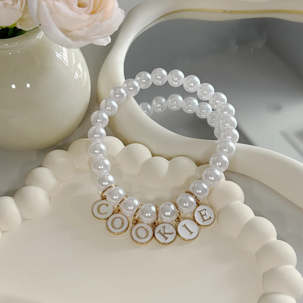 Personalized Elegant Pearl Pet Necklace Collar