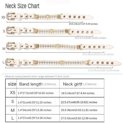 Adjustable Dog Cat Pearl Collars Rhinestone Bling Crystal