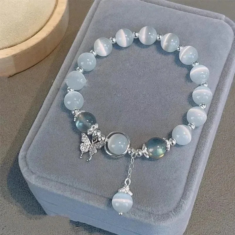 Exquisite Natural Stone Butterfly Flower Bracelet