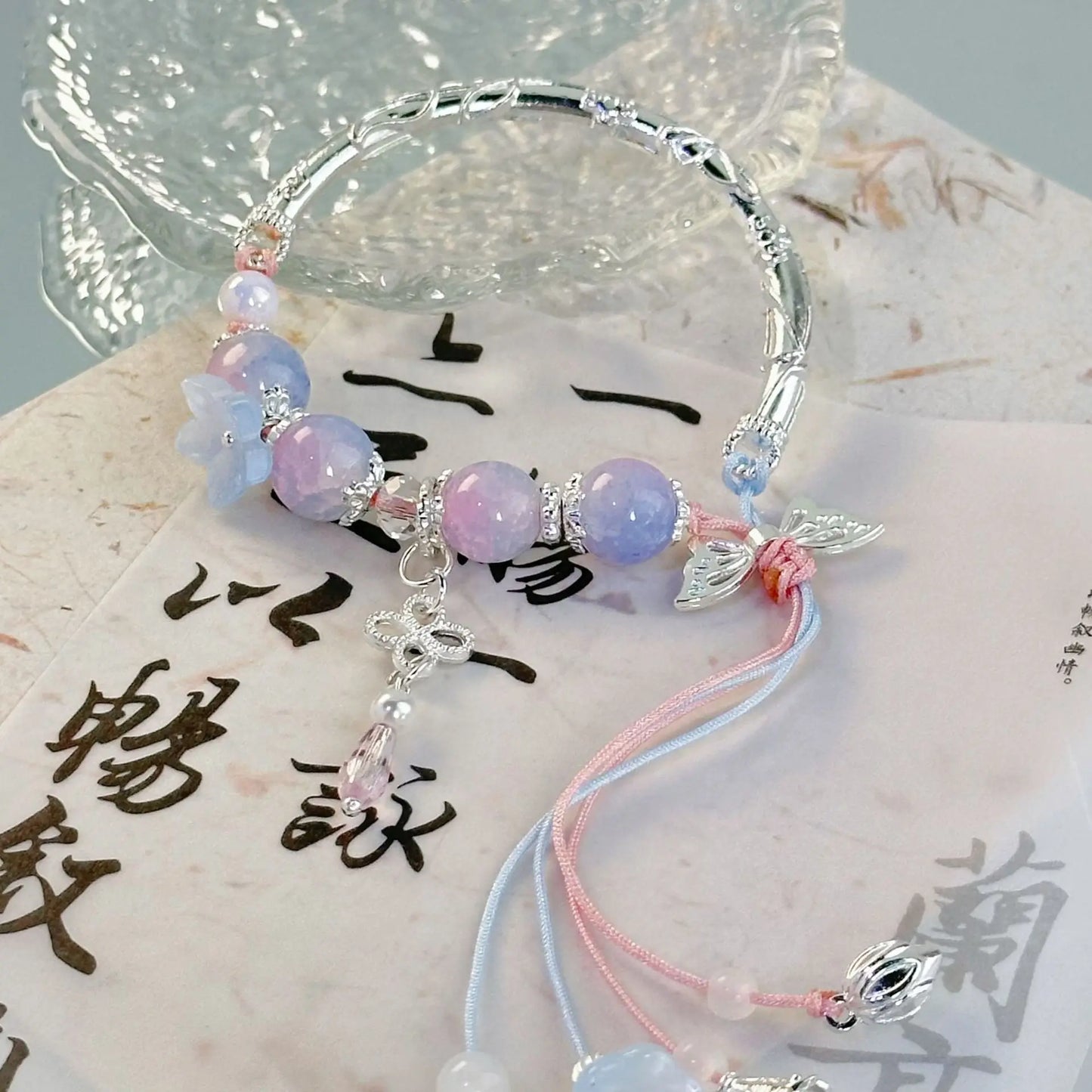 Exquisite Natural Stone Butterfly Flower Bracelet