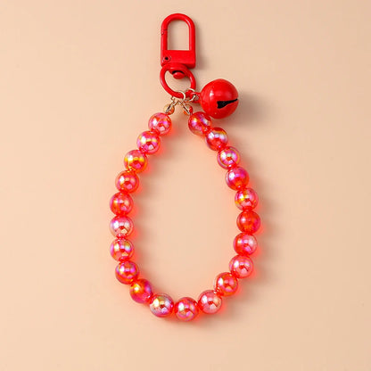 Cute Colorful Beaded Bracelet Key Chain Crystal Key Ring