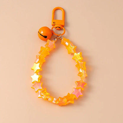 Cute Colorful Beaded Bracelet Key Chain Crystal Key Ring