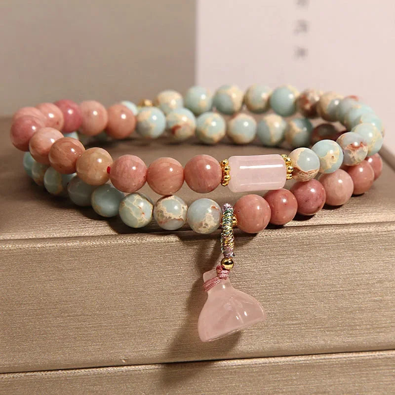 Exquisite Natural Stone Butterfly Flower Bracelet