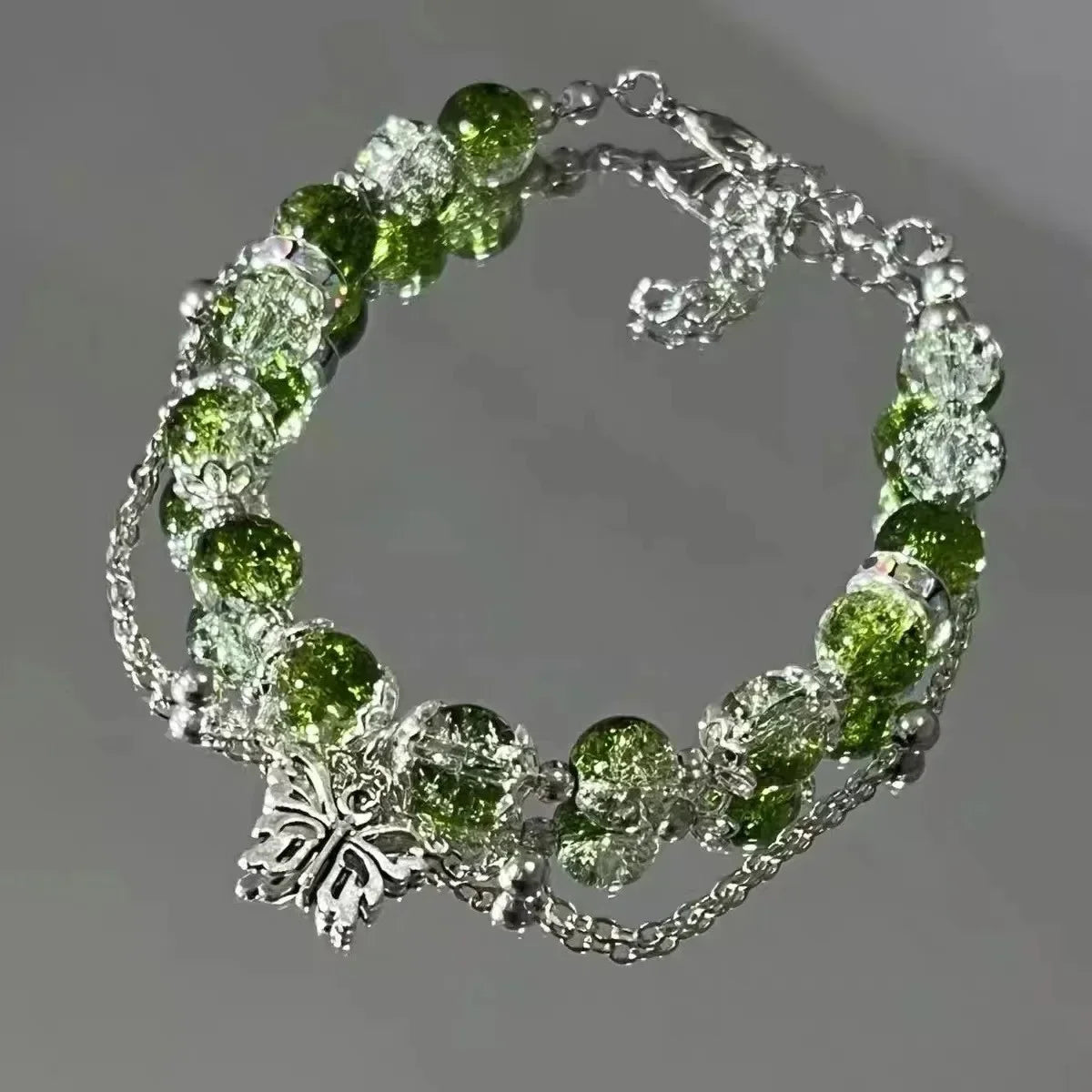 Exquisite Natural Stone Butterfly Flower Bracelet