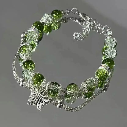 Exquisite Natural Stone Butterfly Flower Bracelet