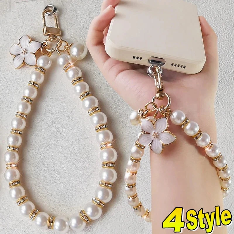Vintage Flower Crystal Phone Strap &amp; Bag Ornament