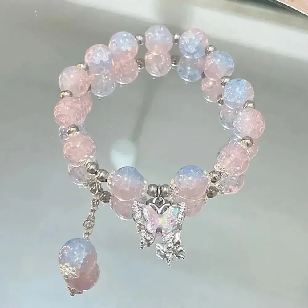 Exquisite Natural Stone Butterfly Flower Bracelet