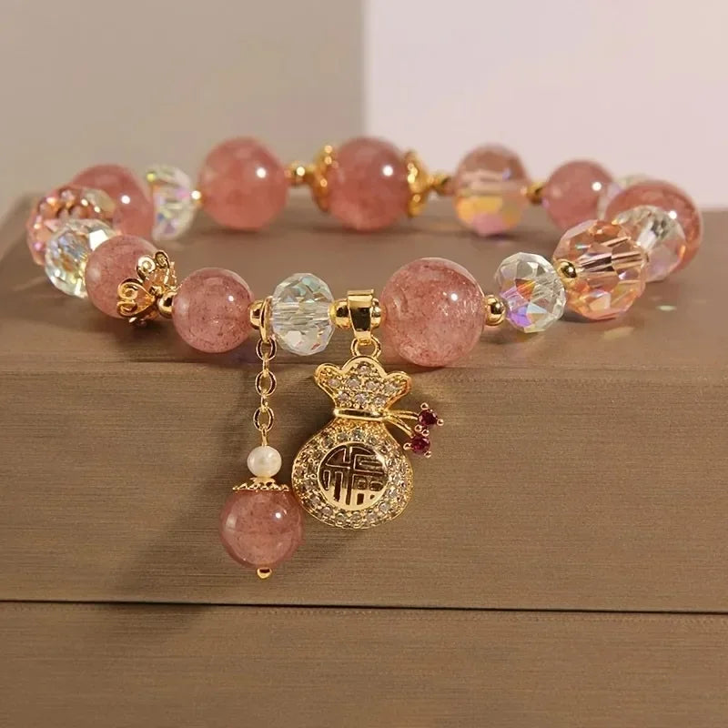 Exquisite Natural Stone Butterfly Flower Bracelet