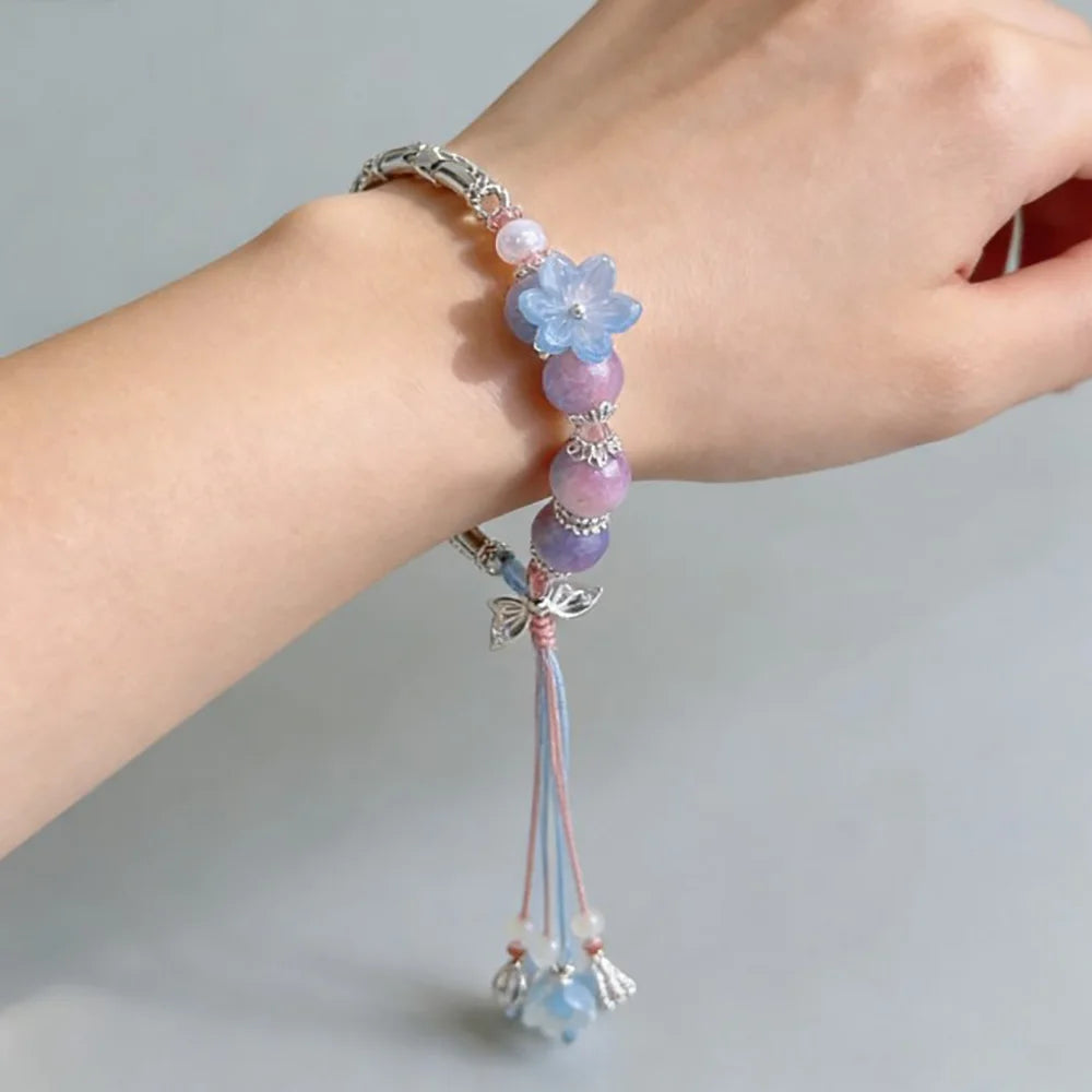Exquisite Natural Stone Butterfly Flower Bracelet