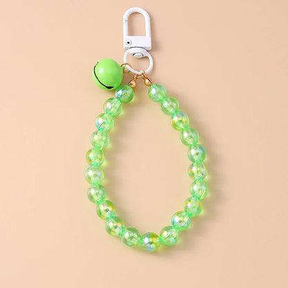 Cute Colorful Beaded Bracelet Key Chain Crystal Key Ring
