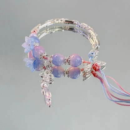 Exquisite Natural Stone Butterfly Flower Bracelet
