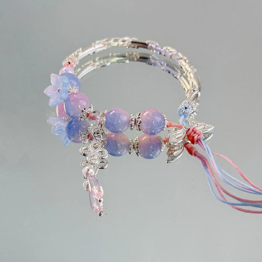 Exquisite Natural Stone Butterfly Flower Bracelet